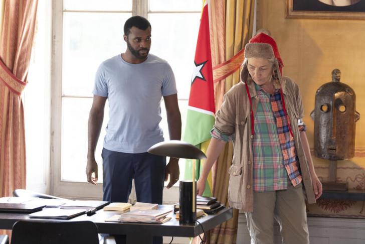 Christopher Bayemi et Corinne Masiero dans le bureau de l'ex-président